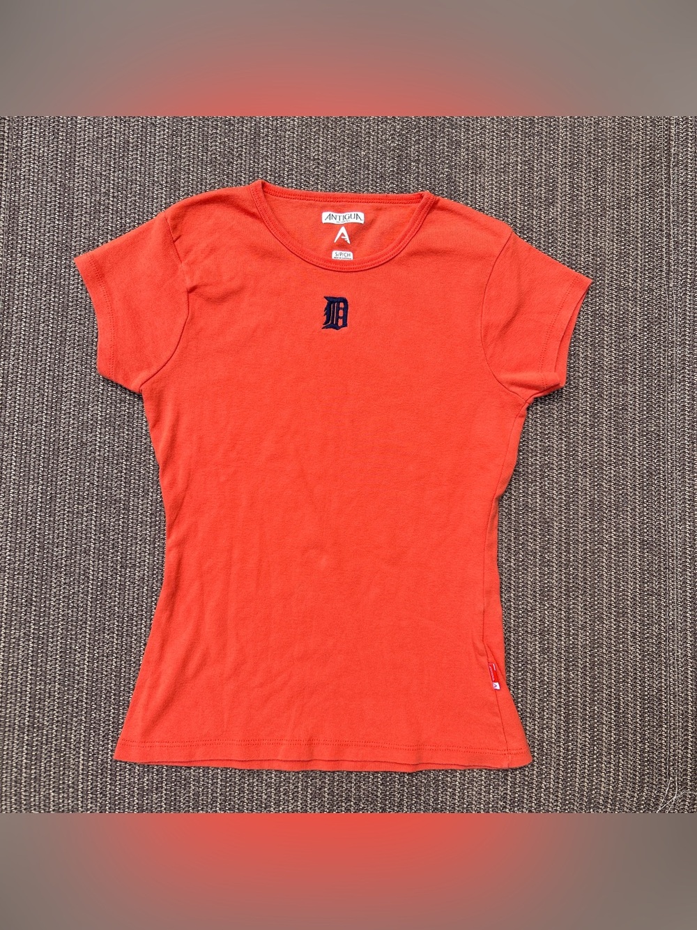 Antigua Orange Short Sleeve Tee with Navy Logo